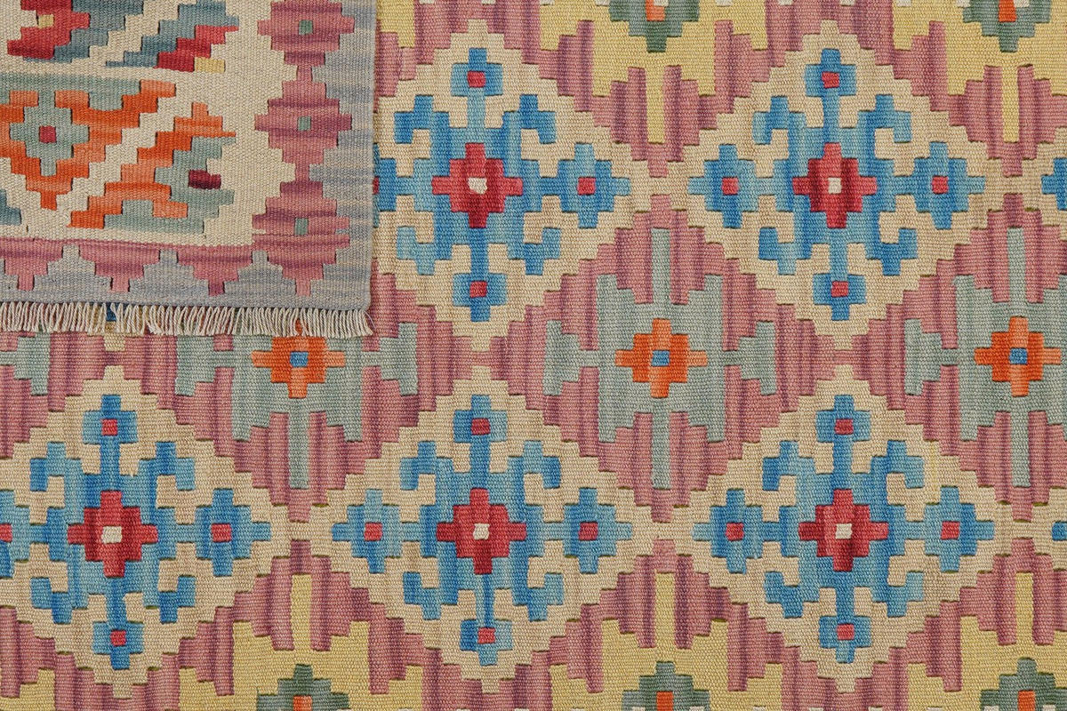 KELIM-TEPPICH handgewebt Gashgai Rosa 200/155 cm Schurwolle - Pink, Textil (155/200cm) - Looma
