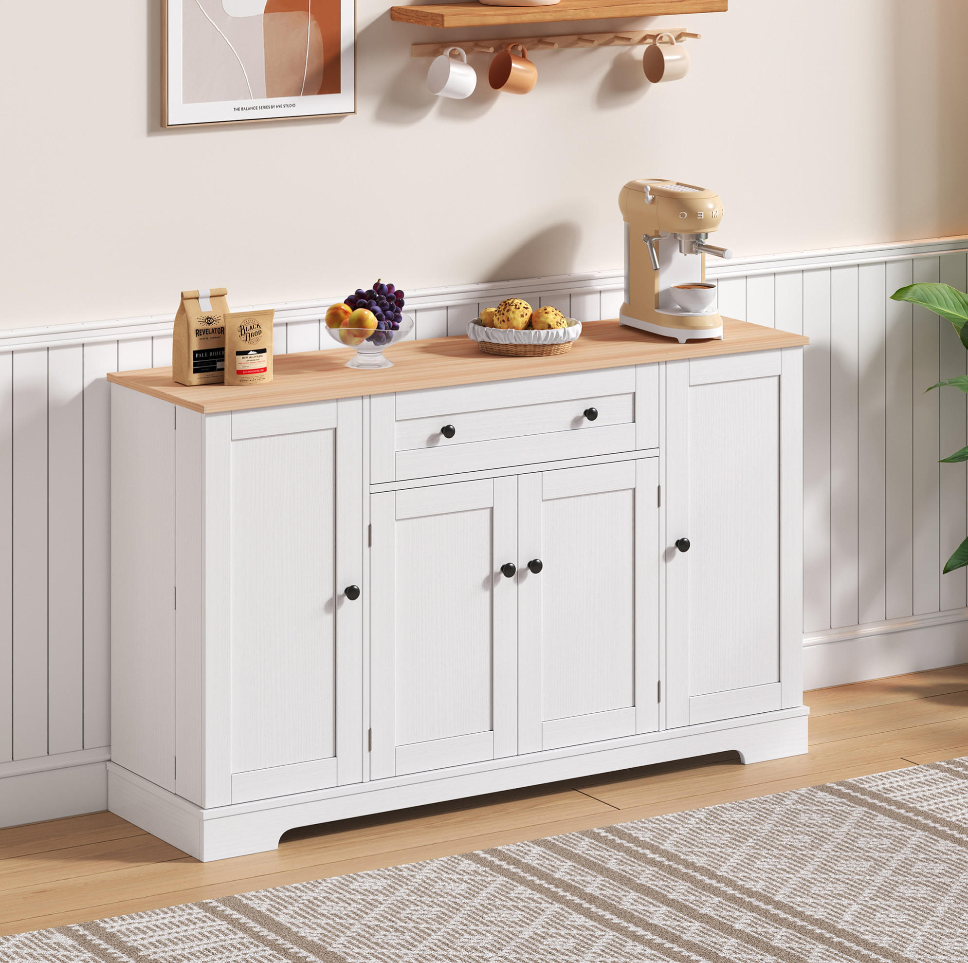 Meubliv Sideboard Weiß 40x85x138 cm