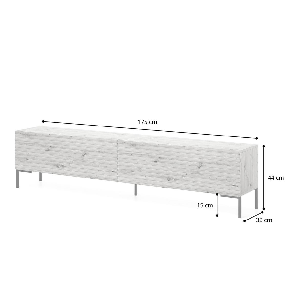 TV-LOWBOARD Lammelo Greige mit Lammelen 175 cm - Taupe/Goldfarben, Holzwerkstoff/Metall (175/44/32cm) - Selsey