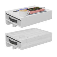 2XNACHTTISCH - Weiß, Holz/Textil (37/14/26.5cm) - Relaxdays