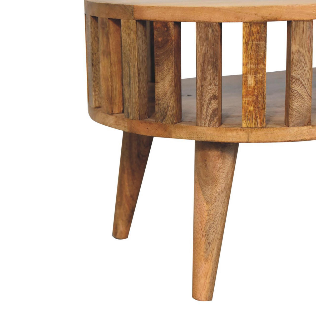 KAFFETISCH Ariella mit Eichen-Finish - Beige/Messingfarben, Holz/Metall (45/65/35cm) - Artisan Furniture