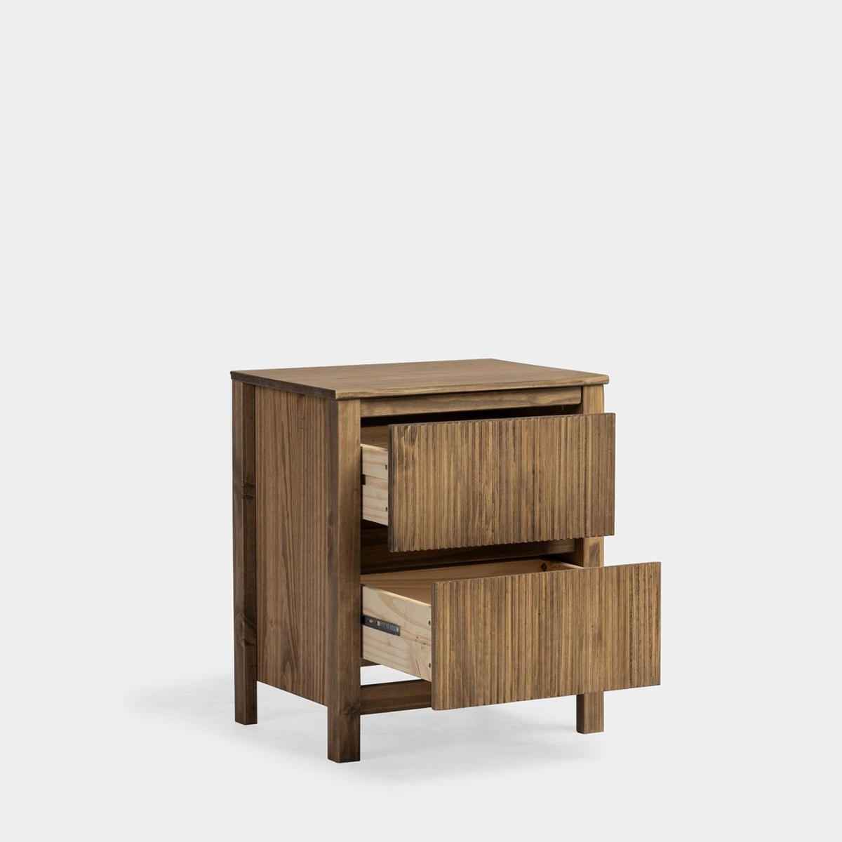 NACHTTISCH 2 SCHUBLADEN Hanne Natürlich 50 cm x 58 cm 2er-Set - Naturfarben, Holz (50/58/39cm) - Klast Home