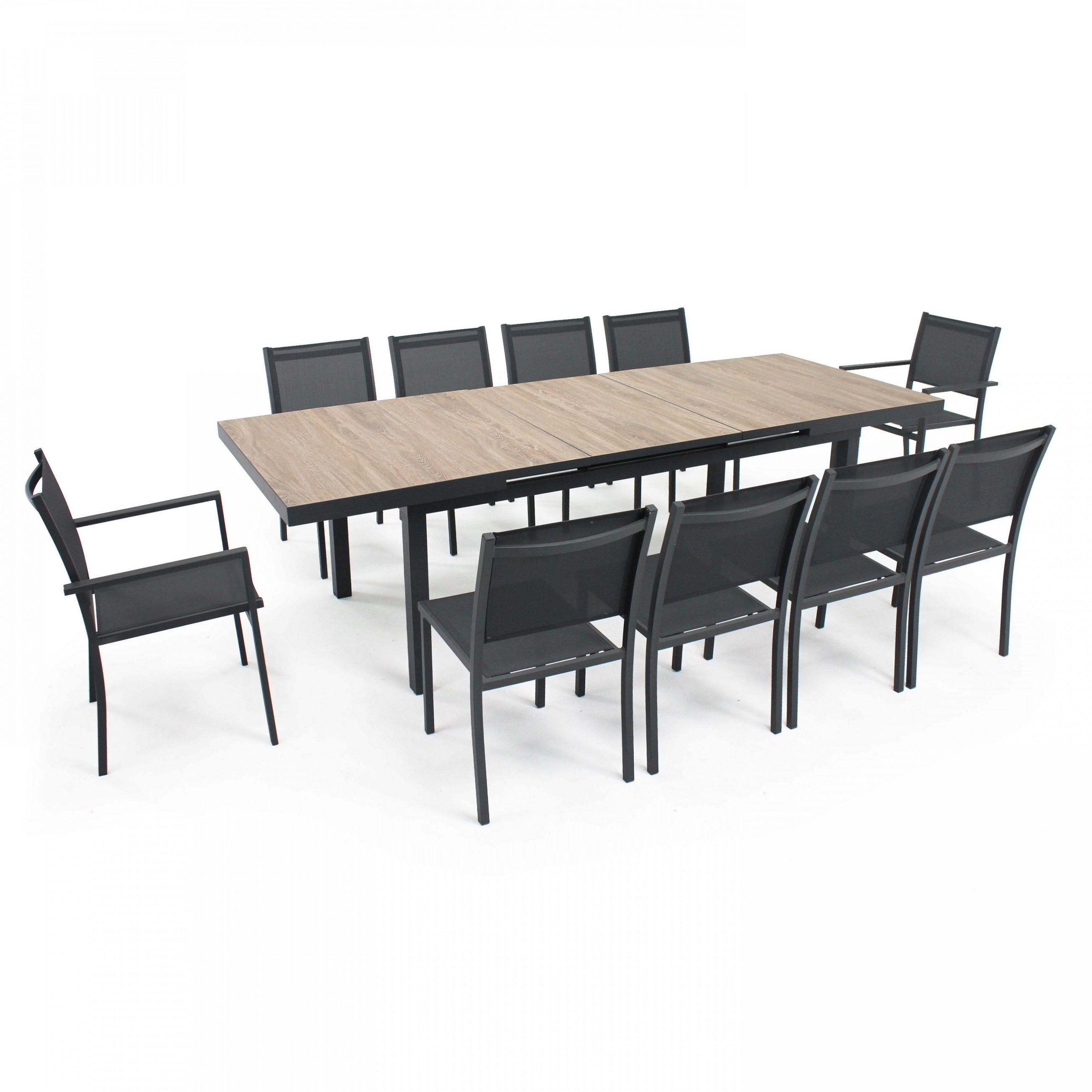 GARTENSET 11-tlg., Braun/Grau - Grau, Metall - Oviala
