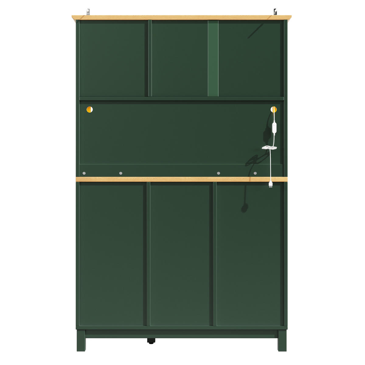 BUFFETOVÁ skrinka 104/40/180 cm zelená z MDF s LED osvetlením a držiakmi na nápoje - zelená, kompozitné drevo (104/180/40cm) - OKWISH