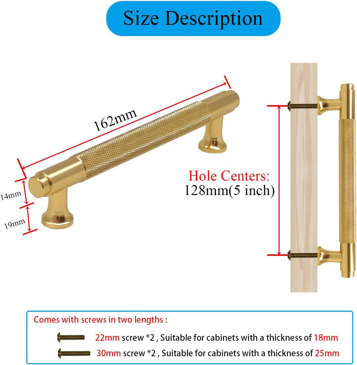 MÖBELGRIFF Gold 2er-Set 128 mm - Goldfarben, Metall (1.4/3.3/16.2cm)