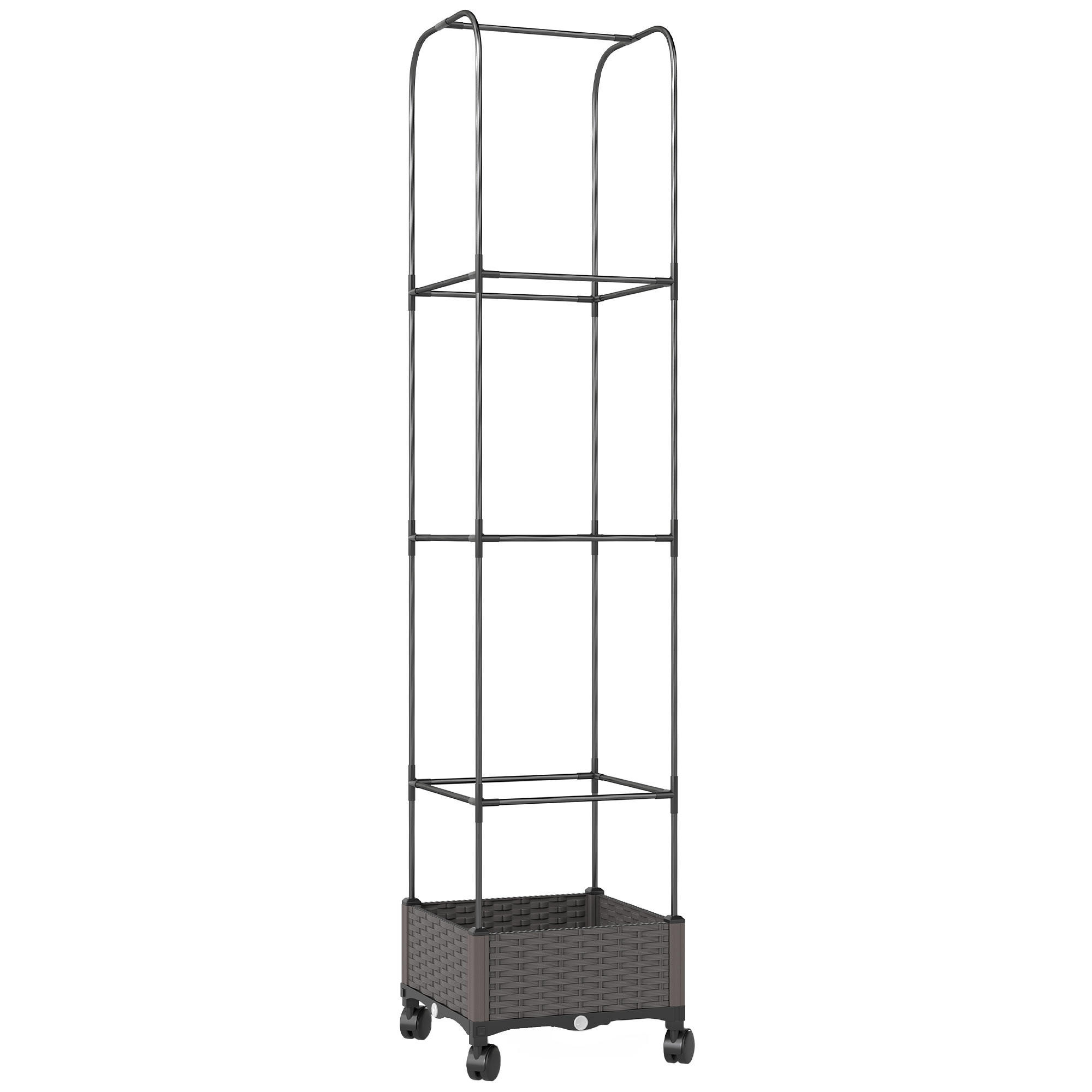 Outsunny Hochbeet Schwarz 40x185x40 cm