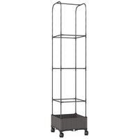 HOCHBEET mit Rankgitter aus Stahl Kunststoff, Schwarz - Schwarz, Kunststoff/Metall (40/185/40cm) - Outsunny