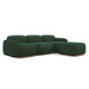 ECKSOFA Beidseitig Strukturstoff Stoff Grün - Braun/Grün, Holz/Textil (270/190cm) - Makamii