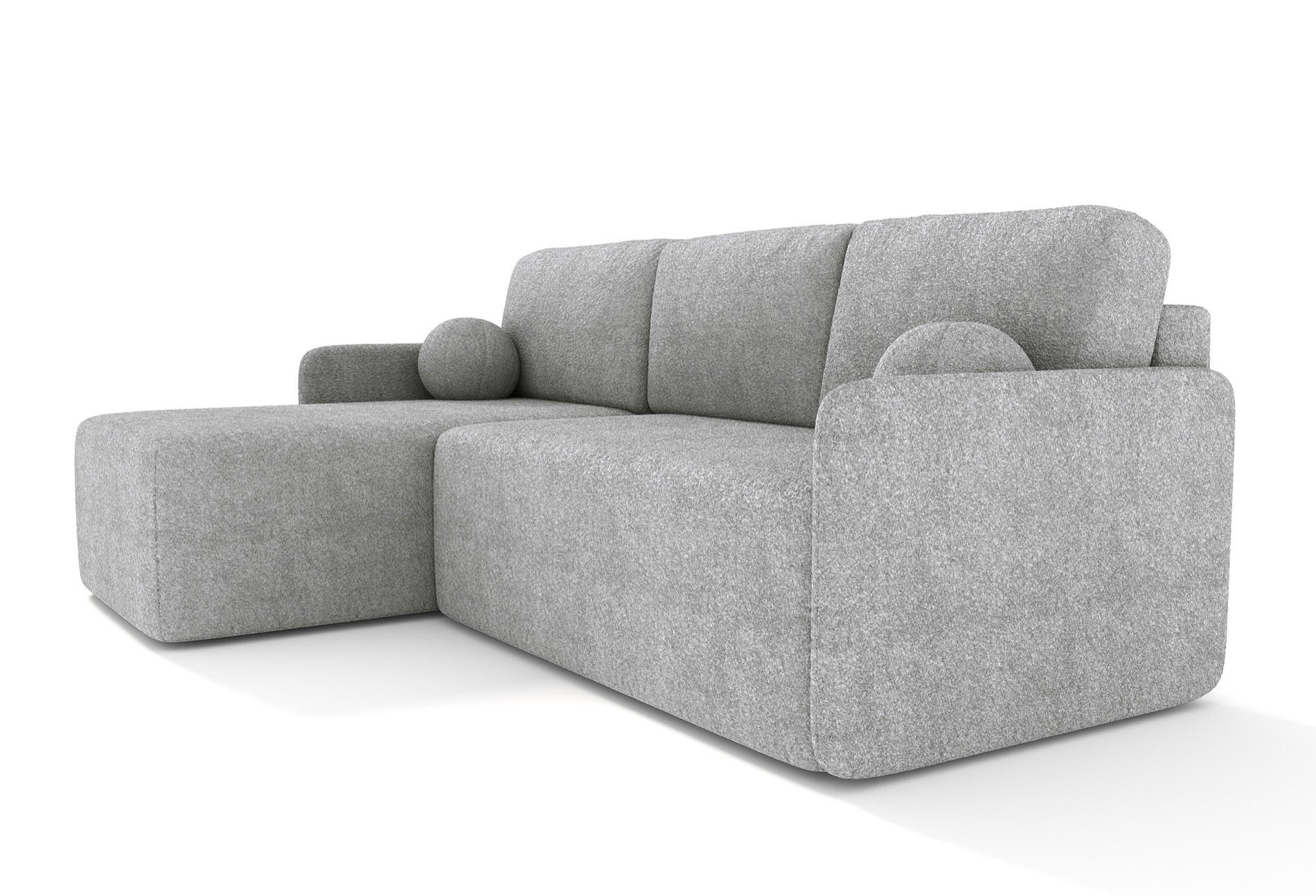 ECKSOFA Bloom Grau Bouclé - Grau, Textil (212/142cm) - Selsey