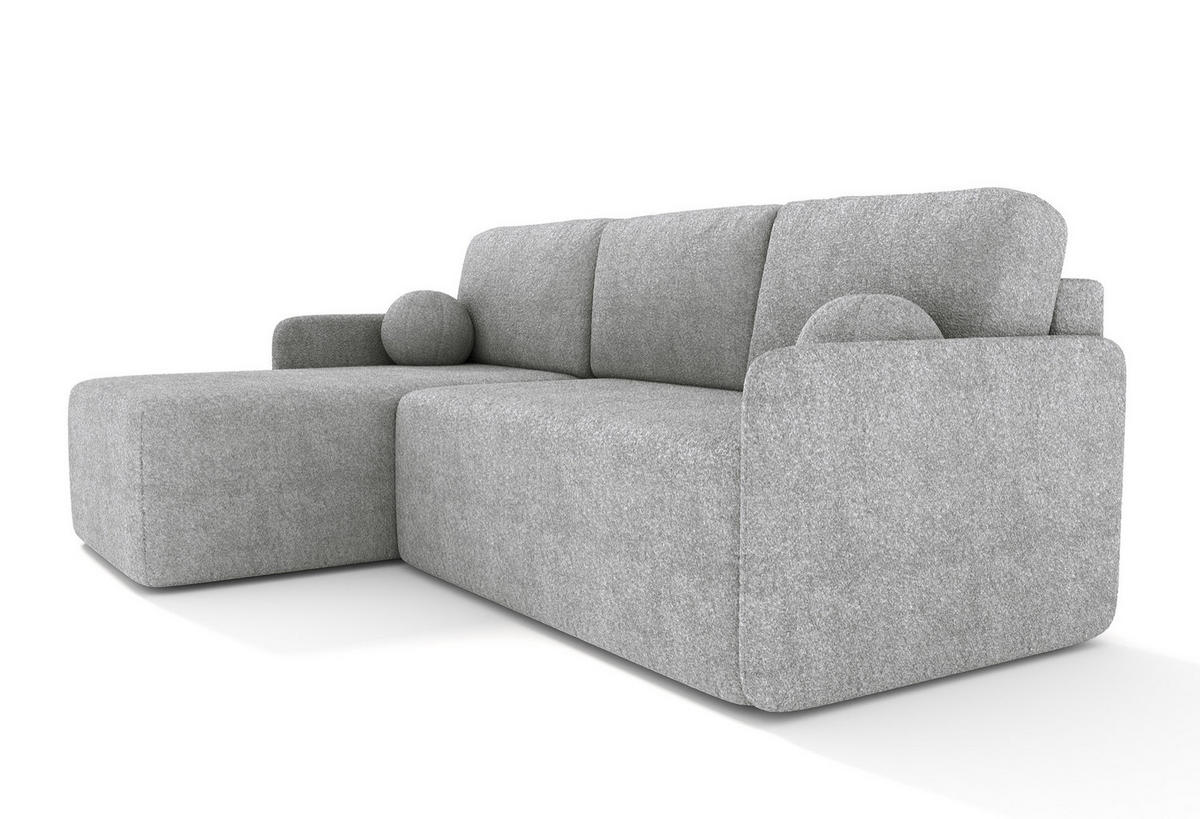ECKSOFA Bloom Grau Bouclé - Grau, Textil (212/142cm) - Selsey