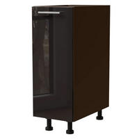 KÜCHENUNTERSCHRANK Essen D1D/30/kargo Schwarz Hochglanz / Lava Matt 30 / 50 / 82cm - Schwarz Hochglanz/Dunkelgrau, Holz/Holzwerkstoff (30/82/50cm) - Feldmann-Wohnen