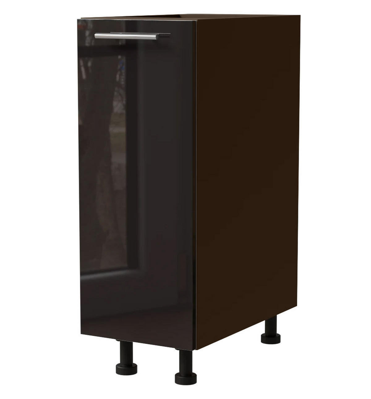 KÜCHENUNTERSCHRANK Essen D1D/30/kargo Schwarz Hochglanz / Lava Matt 30 / 50 / 82cm - Schwarz Hochglanz/Dunkelgrau, Holz/Holzwerkstoff (30/82/50cm) - Feldmann-Wohnen