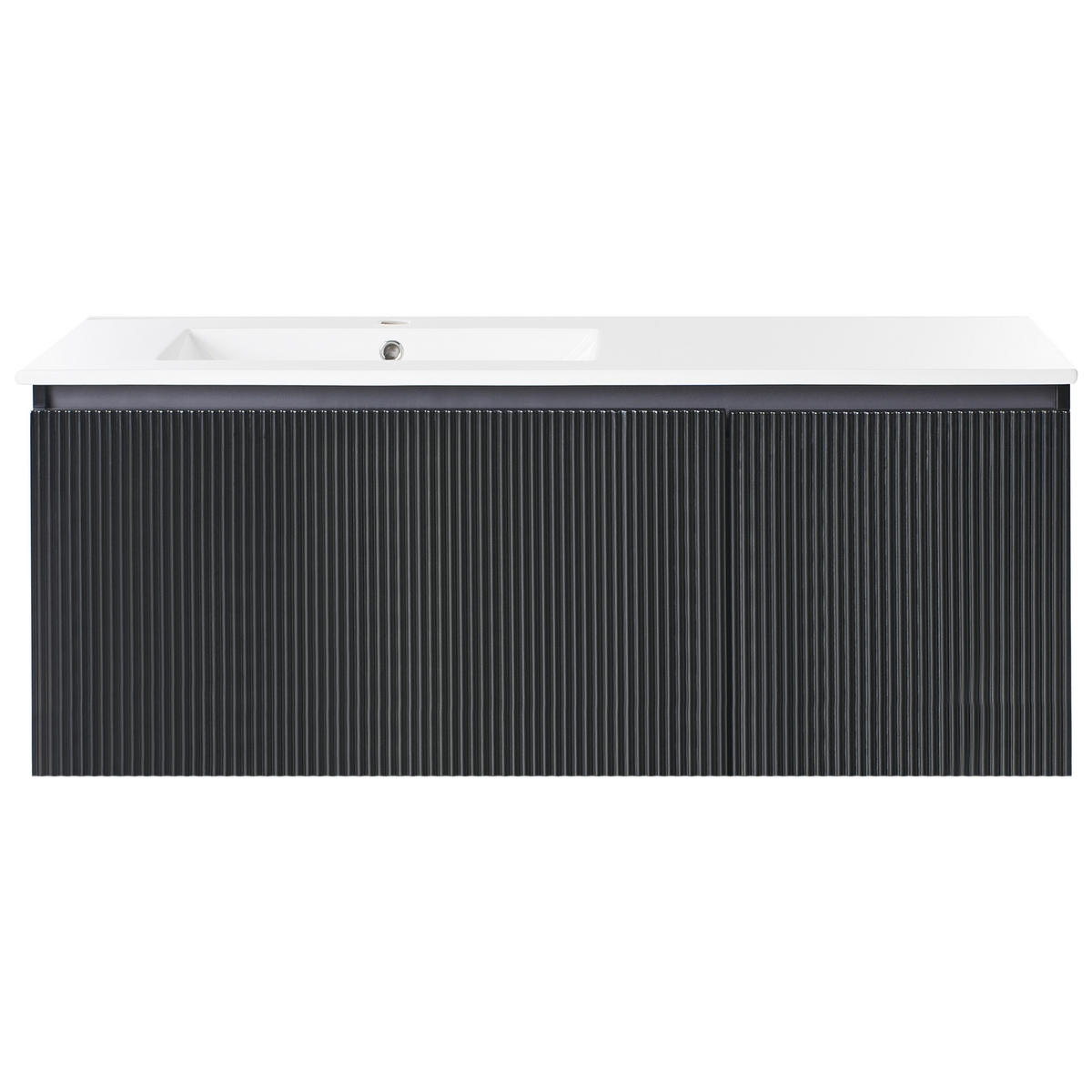 DULAP SUB LAVOAR montat pe perete cu lavoar negru Tiete - negru, compozit lemnos (120/46/134cm) - Beliani