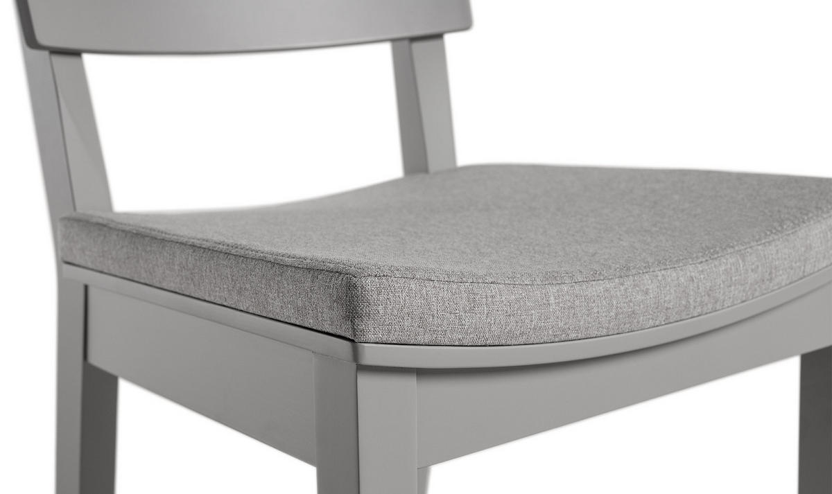 POLSTERSTUHL Eiche massiv - Grau, Holz (43/86/50cm) - Vox Möbel