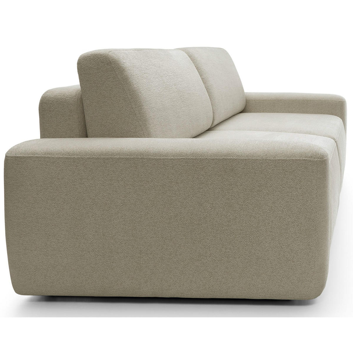 3-SITZER SOFA Baleo Beige Chenille-Bezug - Beige/Schwarz, Kunststoff/Textil (257/82/105cm) - Selsey