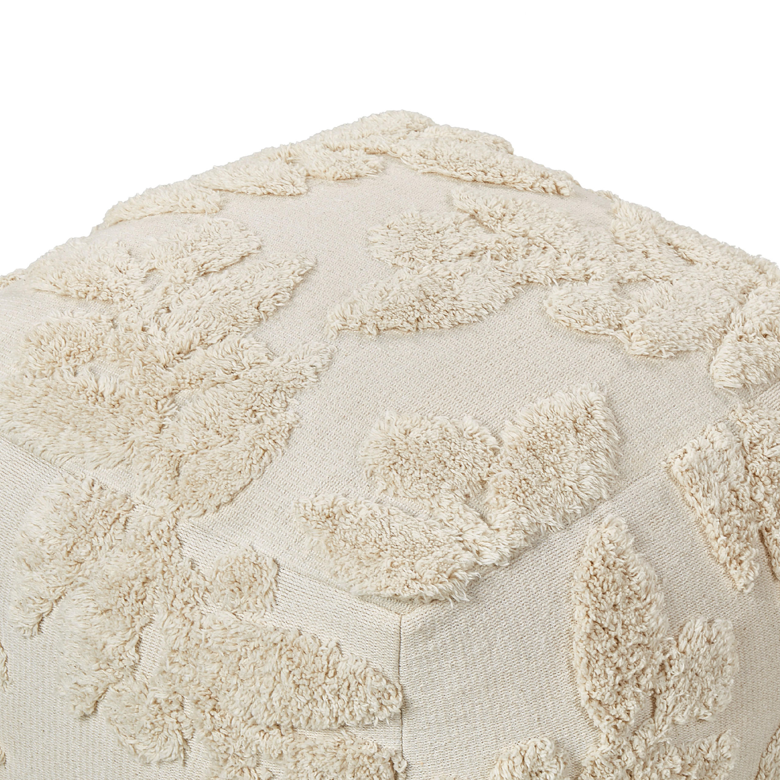 POUF Multan 45/45/45 cm - Beige, Naturmaterialien/Textil (45/45/45cm) - Beliani