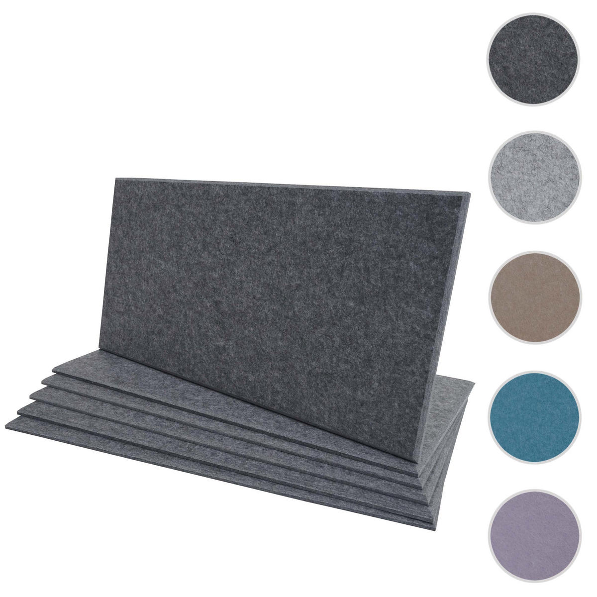 AKUSTICKÝ STENOVÝ PANEL, sivý, kompletná sada - sivá, textil (30/60/1cm) - MCW