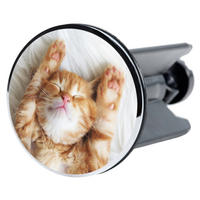 WASCHBECKENSTÖPSEL Lilly - Braun, Kunststoff/Metall (4/7/7cm) - Sanilo