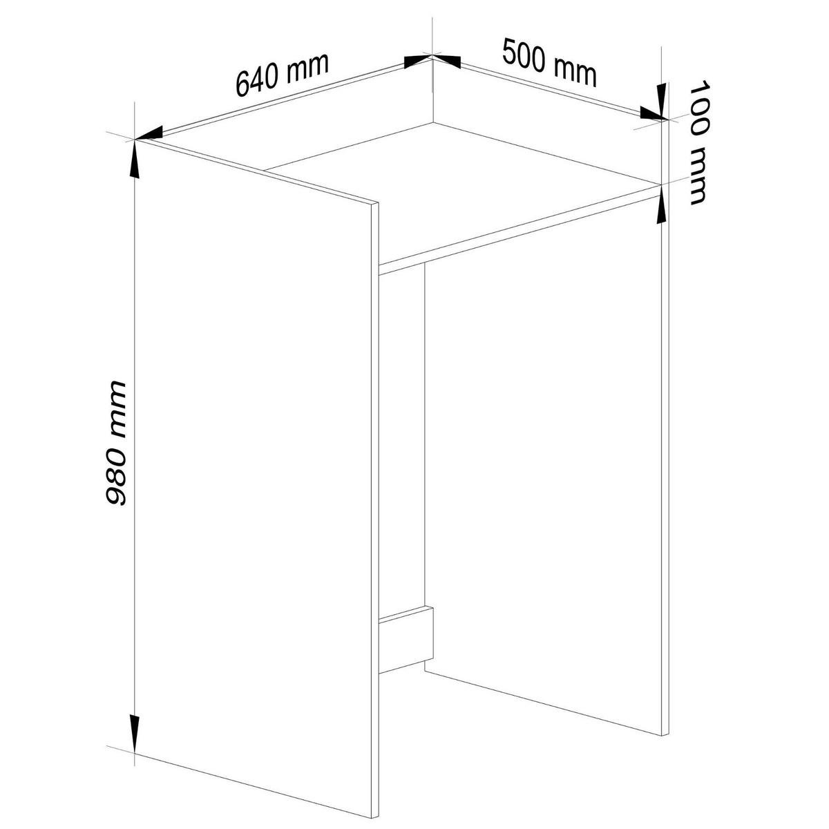 WASCHMASCHINENSCHRANK FIN Schwarz 50x64x98 cm - Schwarz, Holzwerkstoff (64/98/50cm) - Akord
