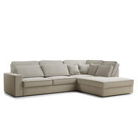 ECKSOFA Kirou Beige Webstoff - Rechts Seite - Beige/Schwarz, Holz/Holzwerkstoff (225/311cm) - Maison de Reve