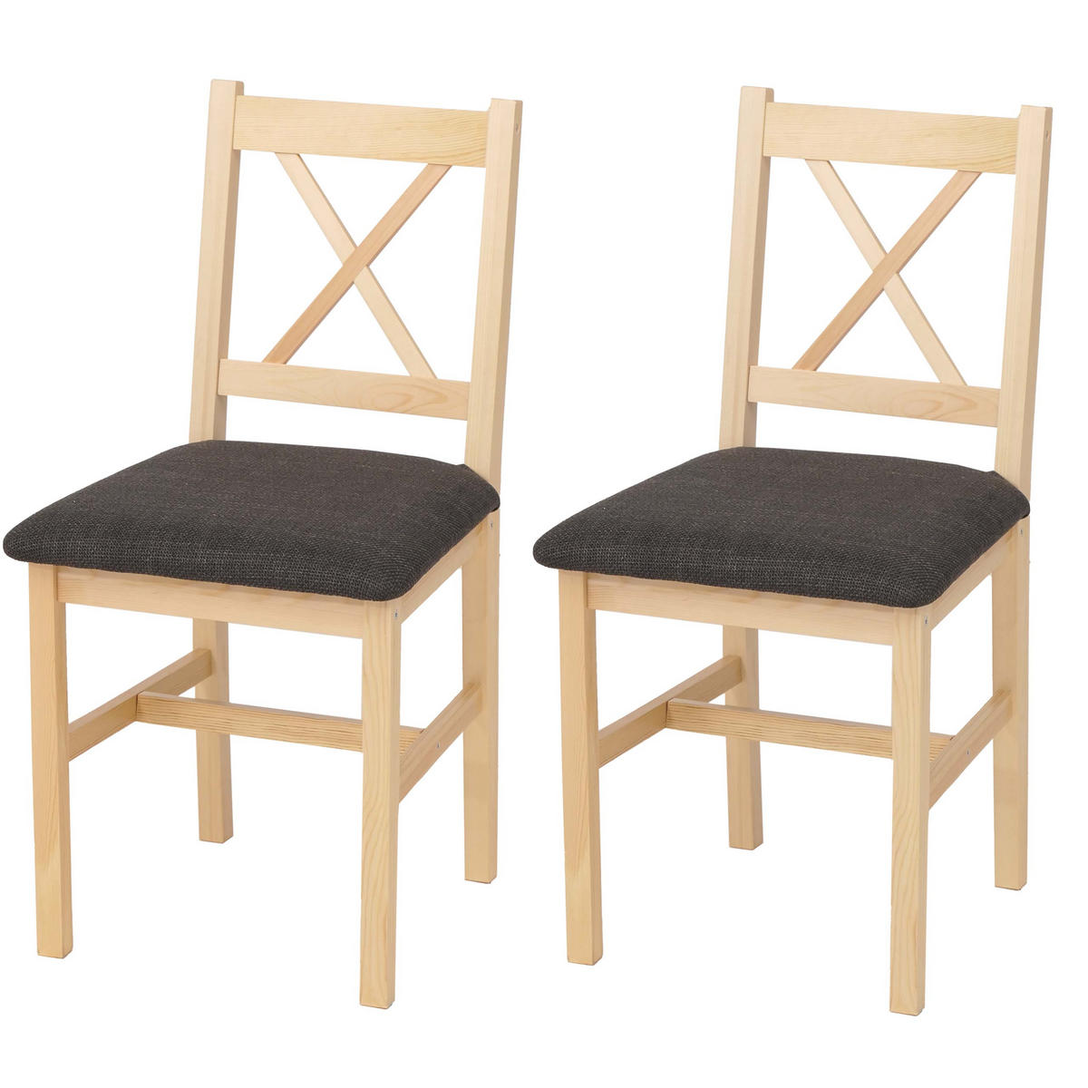 ESSZIMMERSTUHL Braun, Schwarz 2er-Set - Schwarz/Braun, Holz (43/85/44cm) - MCW