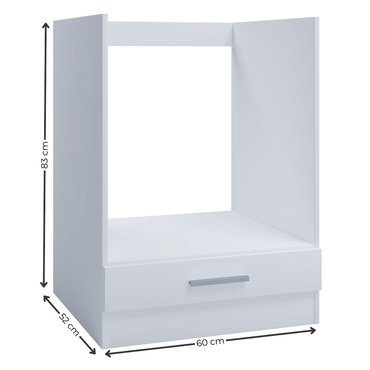 UNTERSCHRANK 60 cm – Backofenschrank für Einbauherd, Weiß - Weiß, Holzwerkstoff (60/83/55.5cm) - Kontor-Hermsen