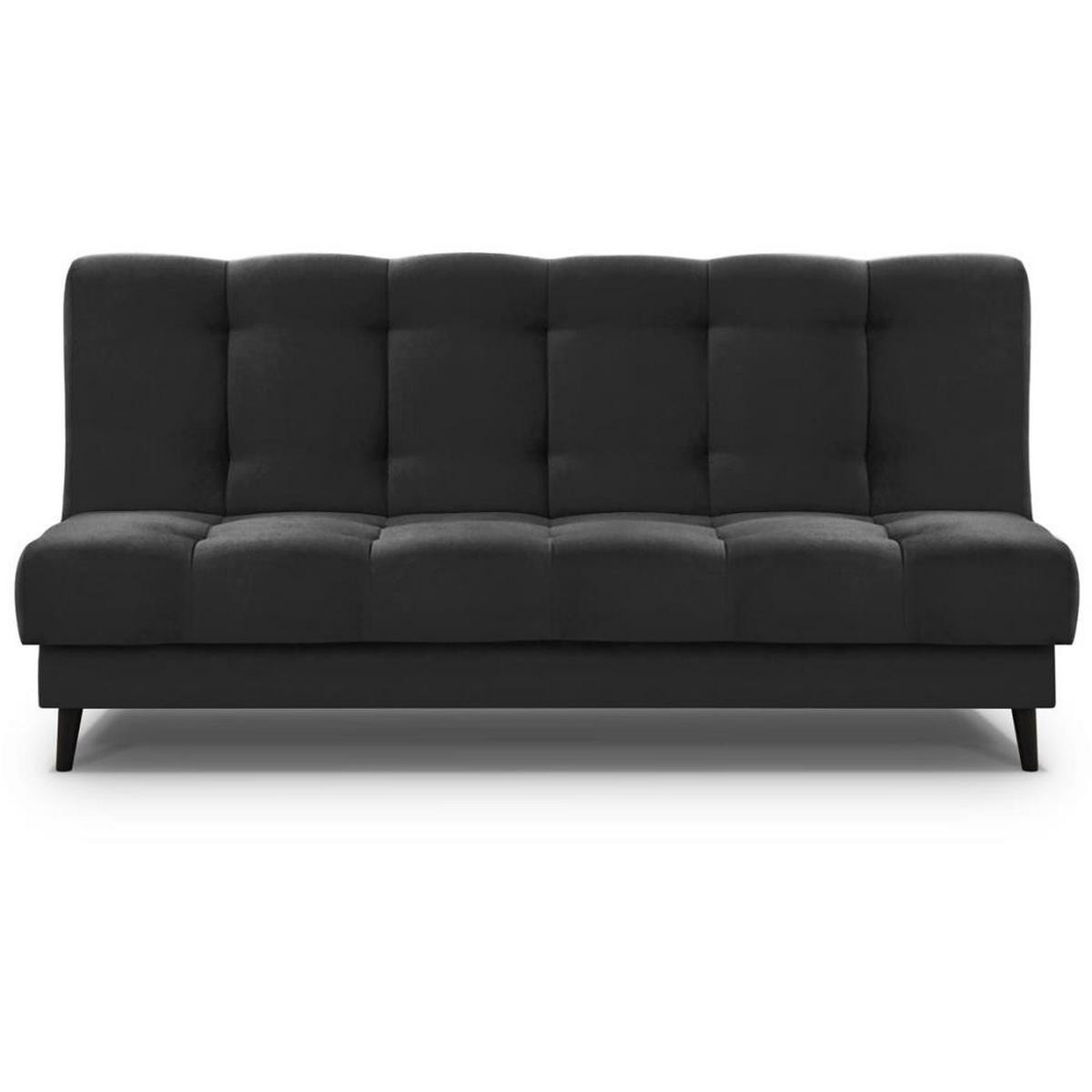 3-SITZER Schlafsofa Nancy schwarz - Schwarz, Holz/Textil (220/89/93cm) - Beautysofa