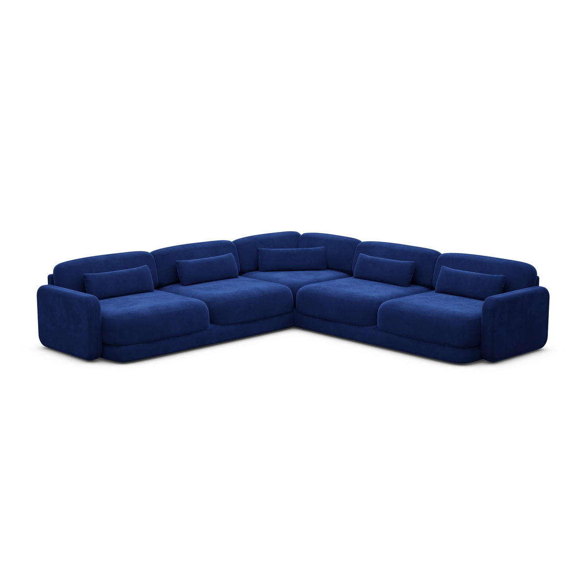 ECKSOFA Valencia L Form Samtstoff Dunkelblau - Dunkelblau, Textil (229/229cm) - Sofa Dreams