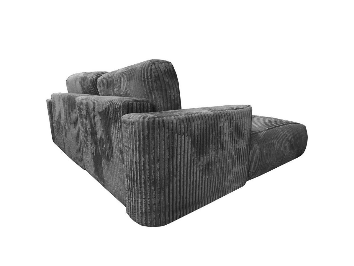 ECKSOFA Luna L links Grau aus Cord - Grau, Textil (271/195cm) - KS Home Concept