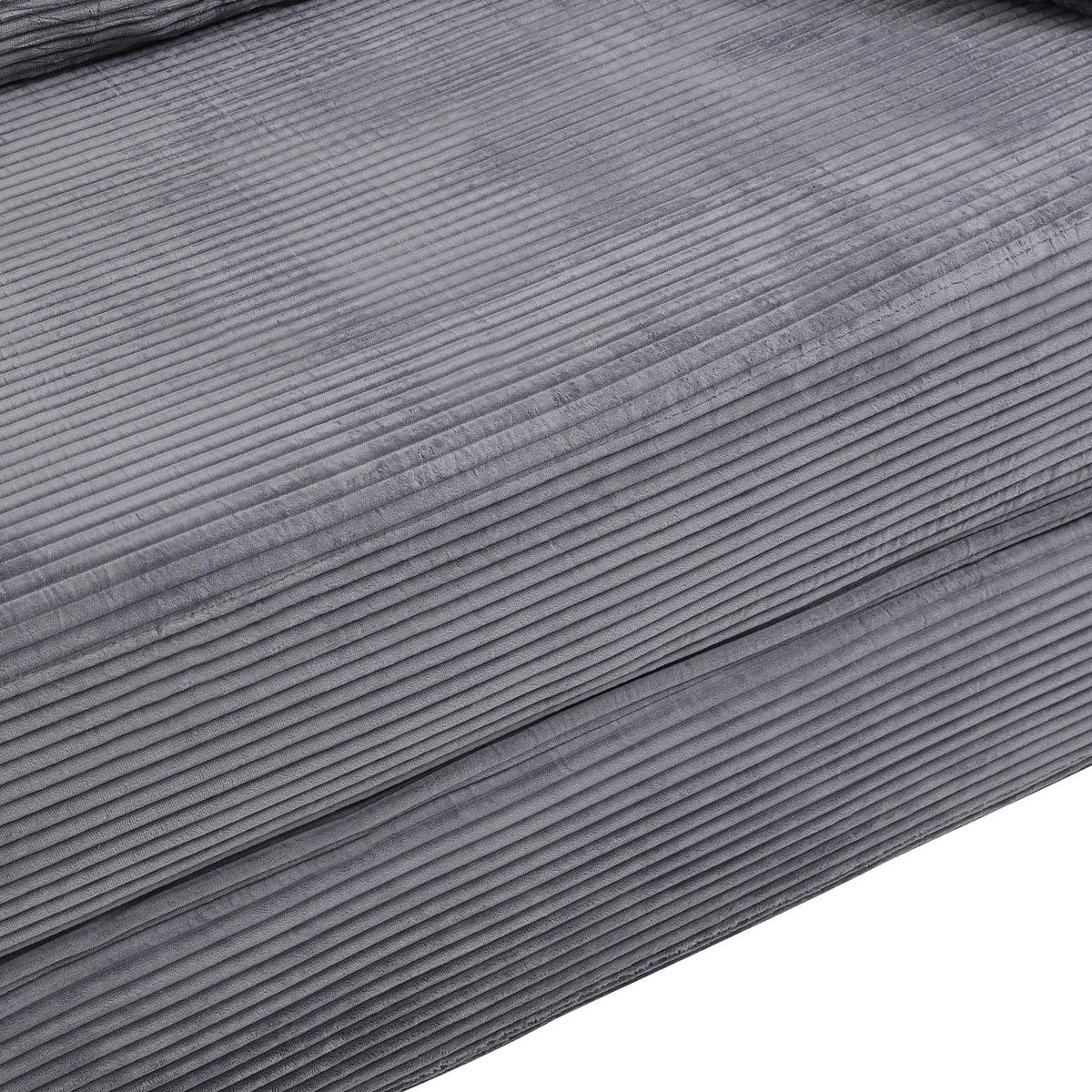SCHLAFSOFA DE-33440 ovales Klappsofa-Bett mit 3 Kissen Grau - Grau, Textil (173/40/176cm) - ComfortXL