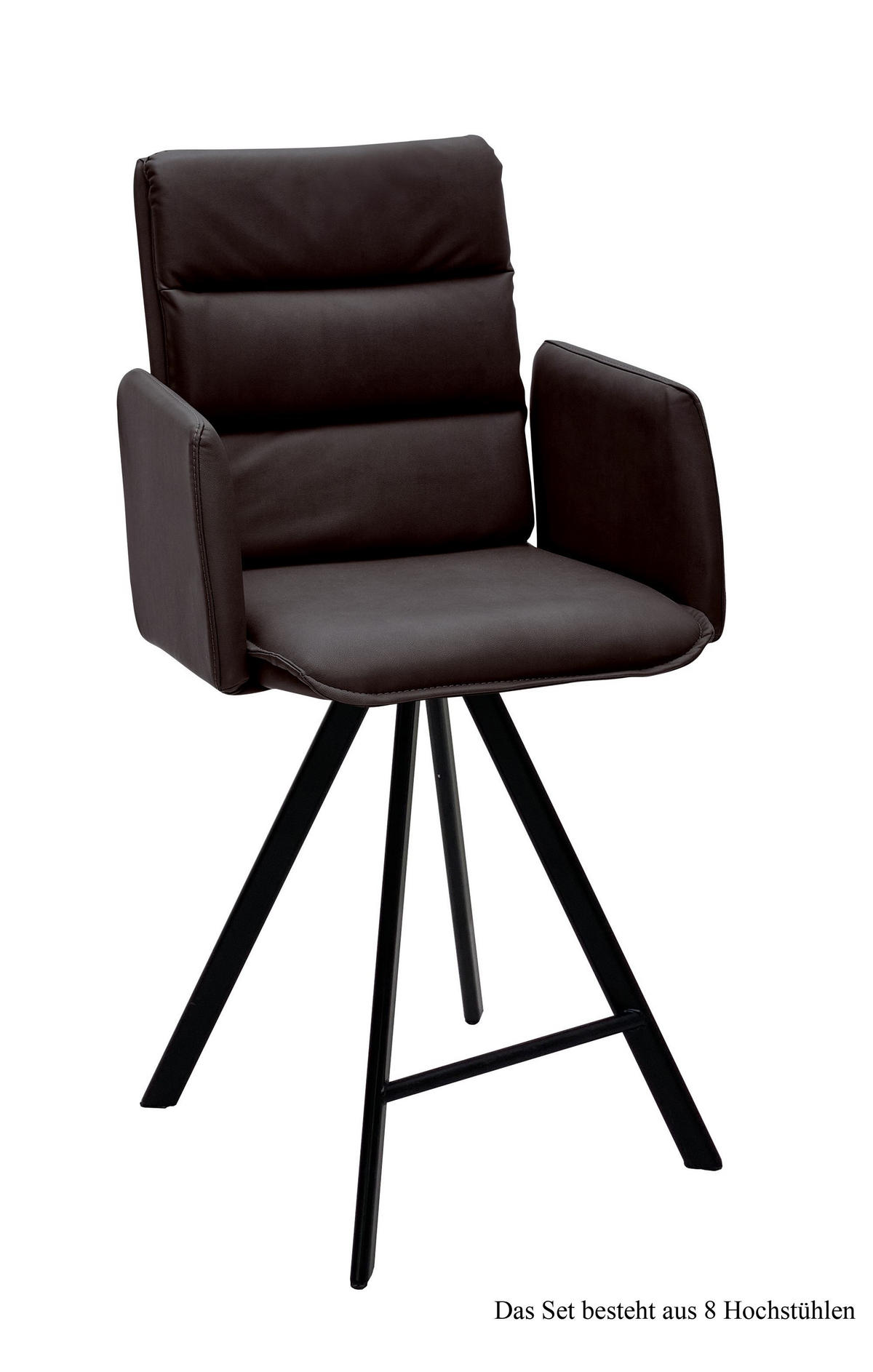 THEKENSTUHL drehbar (8er-Set) Diahann 52x109x60 Schwarz/Espresso - Dunkelbraun/Schwarz, Kunststoff (60/109/52cm) - 58aufmkessel