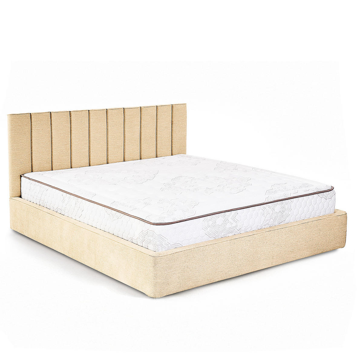 POLSTERBETT - Creme, Textil (180/200cm) - home24