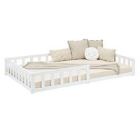 BODENBETT 120x200 cm Weiß mit Lattenrost - Weiß, Holz (120/200cm) - Homestyle4u