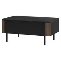 COUCHTISCH Pero 05 - Nussbaumfarben/Schwarz, Holzwerkstoff/Metall (68/104/46cm) - MIRJAN24