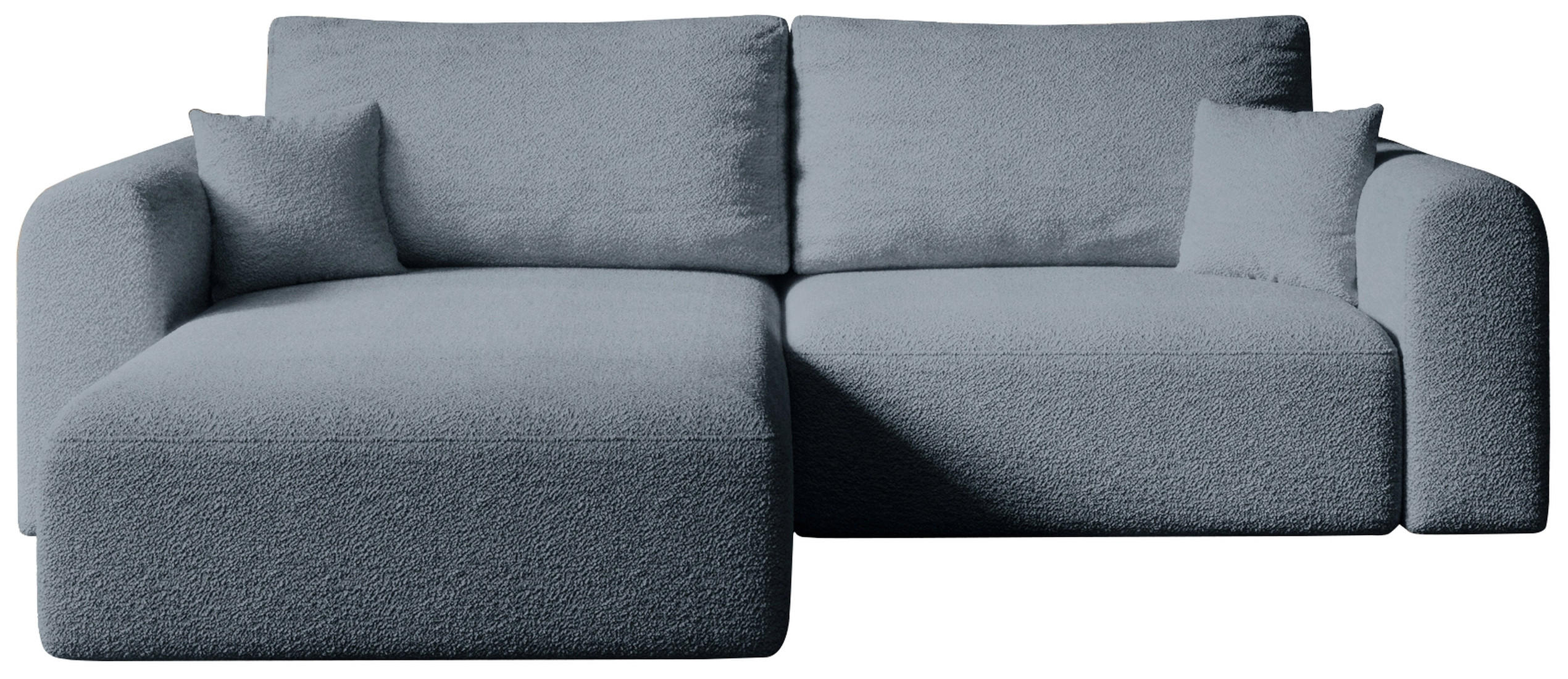 ECKSOFA Kornel mit Schlaffunktion Grau Boucle - Grau, Textil (248/165cm) - Bromarkt