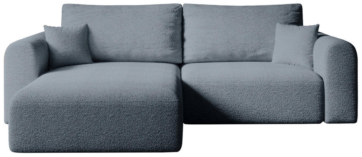 ECKSOFA Kornel mit Schlaffunktion Grau Boucle - Grau, Textil (248/165cm) - Bromarkt