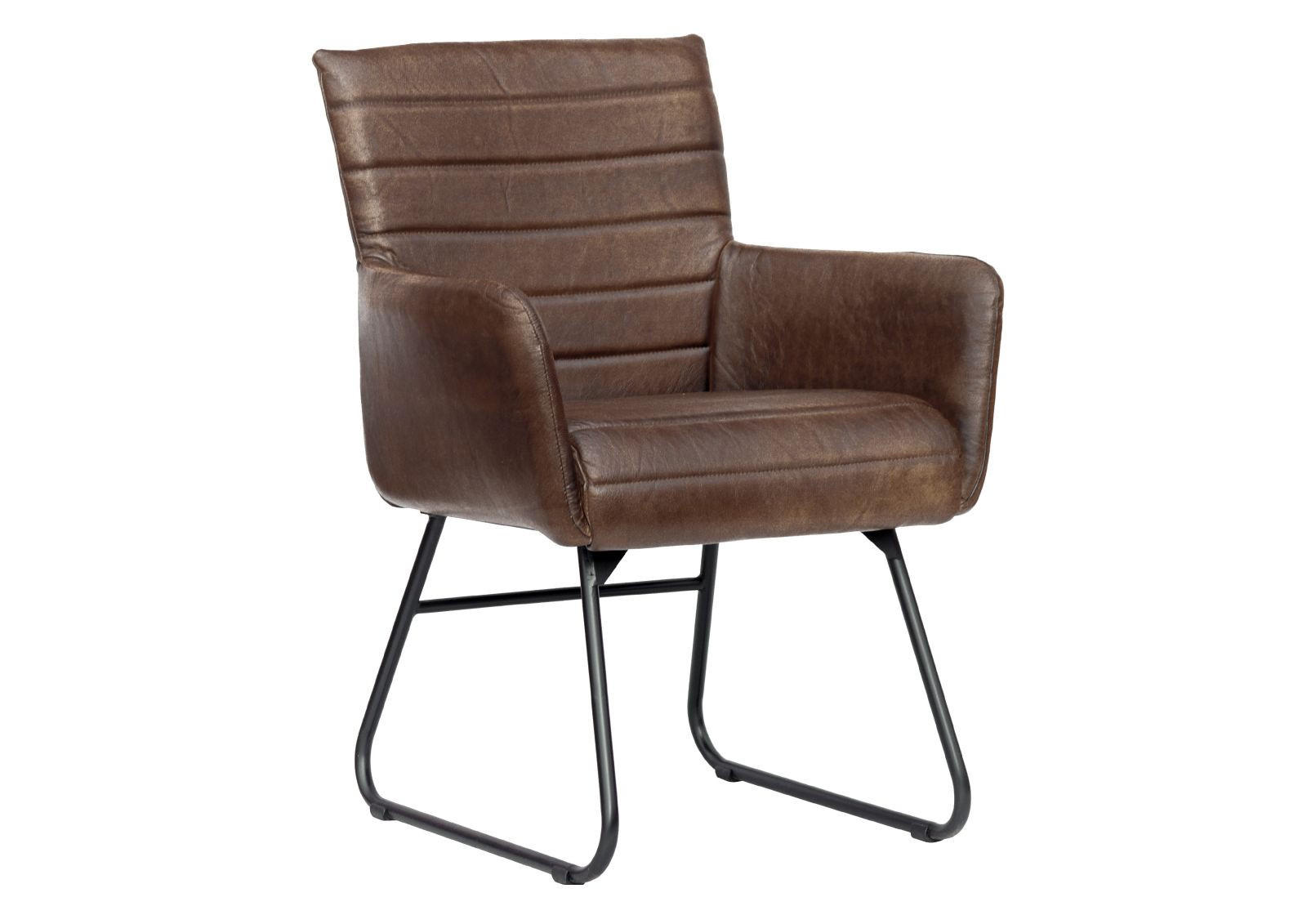 STUHL Echtleder 62x62x84 dunkelbraun IRON LABEL #06 - Dunkelbraun, Leder (62/84/62cm) - Massivmoebel24