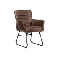 STUHL Echtleder 62x62x84 dunkelbraun IRON LABEL #06 - Dunkelbraun, Leder (62/84/62cm) - Massivmoebel24