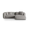ECKSOFA modular rechts Martina aus strukturiertem Stoff hellgrau 2 Sitzplätze - Hellgrau, Textil (176/283cm) - Micadoni