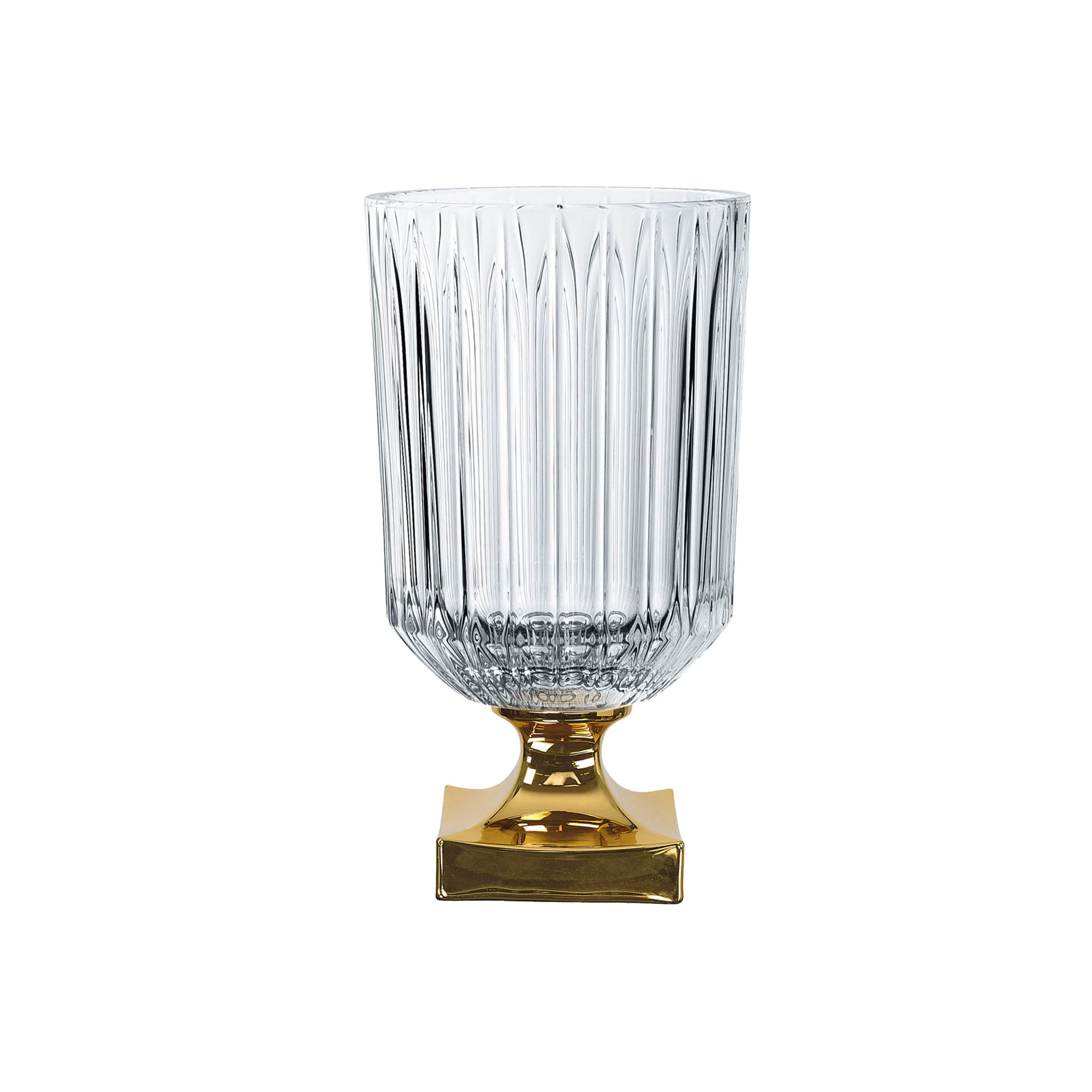 GLASVASE Vase Minerva Gold auf Fuß, Kristallglas, 31.5 cm - Goldfarben, Glas (18/31.3/18cm) - Nachtmann