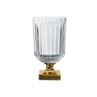 GLASVASE Vase Minerva Gold auf Fuß, Kristallglas, 31.5 cm - Goldfarben, Glas (18/31.3/18cm) - Nachtmann