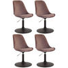STUHL 4er Set Samt braun - Schwarz/Braun, Textil/Metall (48/76/57cm) - CLP