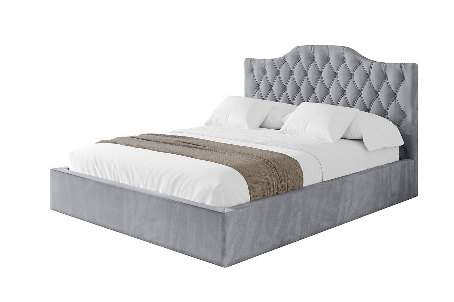 POLSTERBETT mit Bettkasten und Lattenrost, Boxbett ohne Matratze - FALIO 180x200 Hellgrau - Hellgrau, Holzwerkstoff/Textil (180/200cm) - ALTDECOR