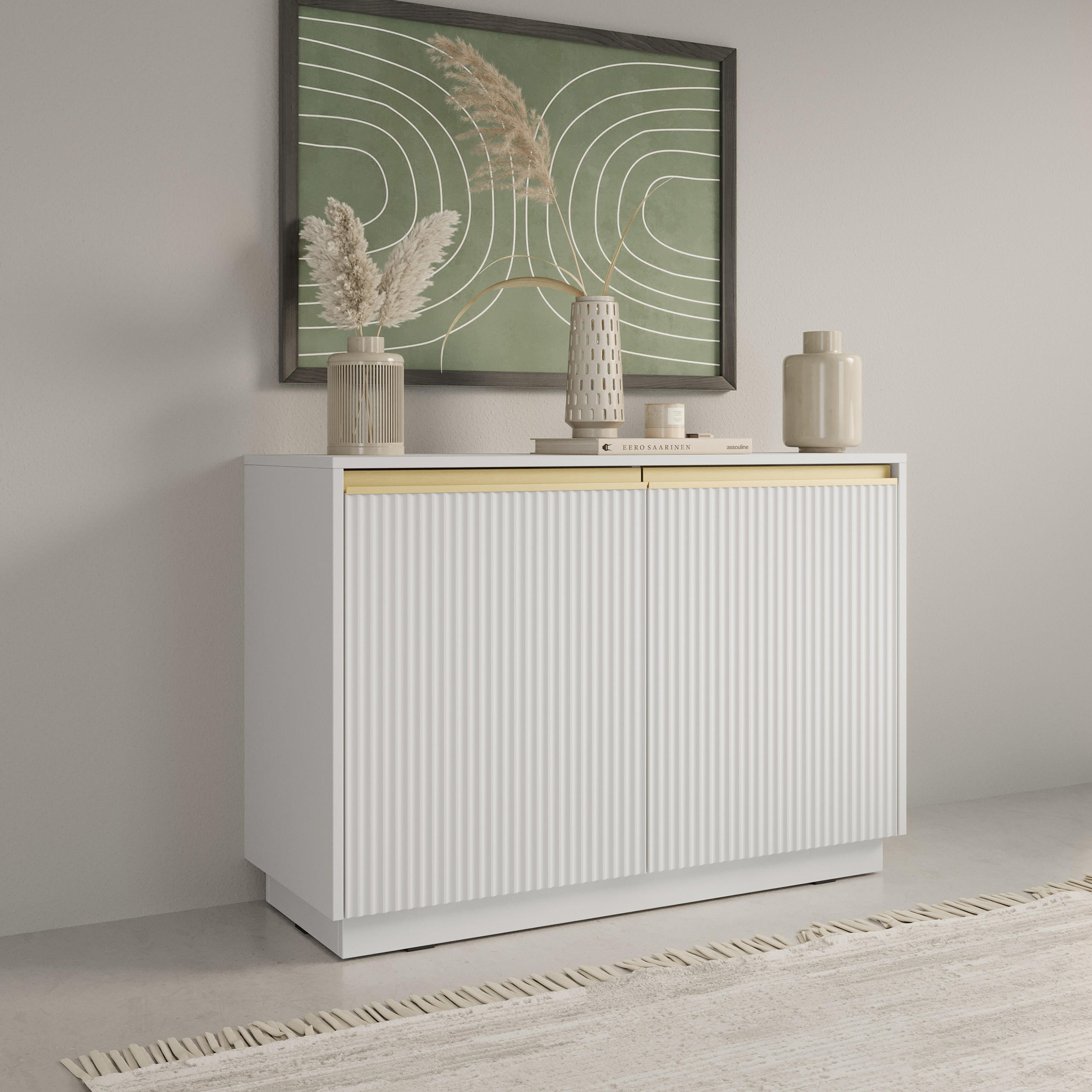 KOMMODE MAESTRO 104/72/39 cm mit 2 Türen Weiß - Weiß, Holzwerkstoff (104/72/39cm) - MASSENO