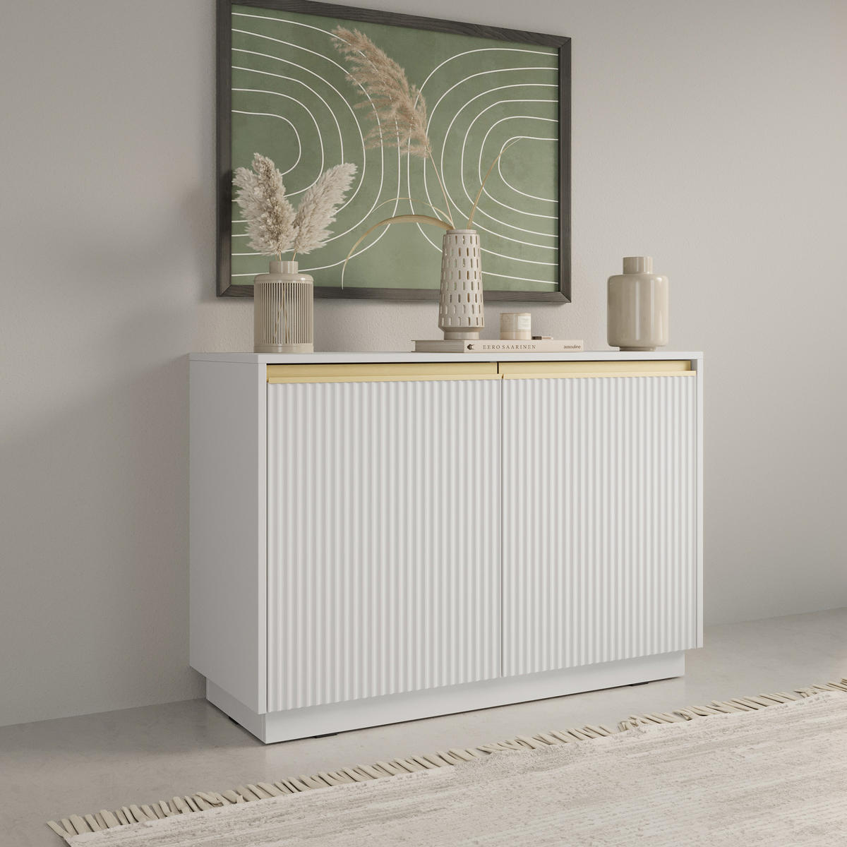 KOMMODE MAESTRO 104/72/39 cm mit 2 Türen Weiß - Weiß, Holzwerkstoff (104/72/39cm) - MASSENO