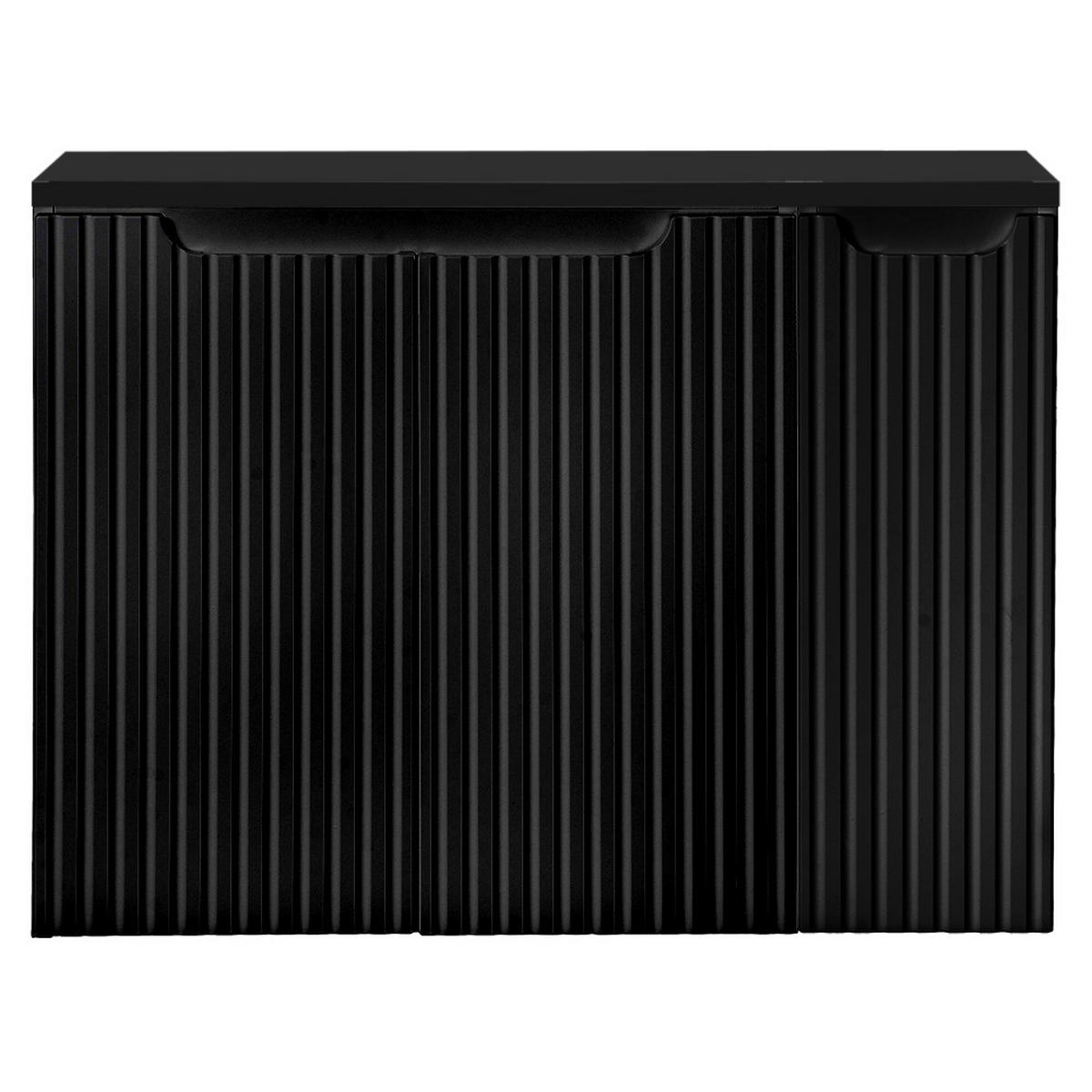 WASCHBECKENSCHRANK Newport-56 - Schwarz, Holzwerkstoff (80/60/40cm) - Lomado
