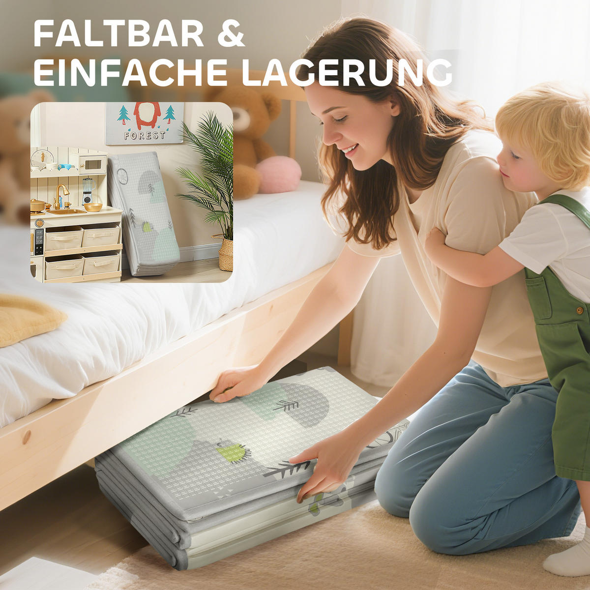 BABY-SPIELMATTE DE-10823 1,5 cm Polsterung & Tiermuster Mehrfarbig - Multicolor, Kunststoff (150/1.5/200cm) - ComfortXL