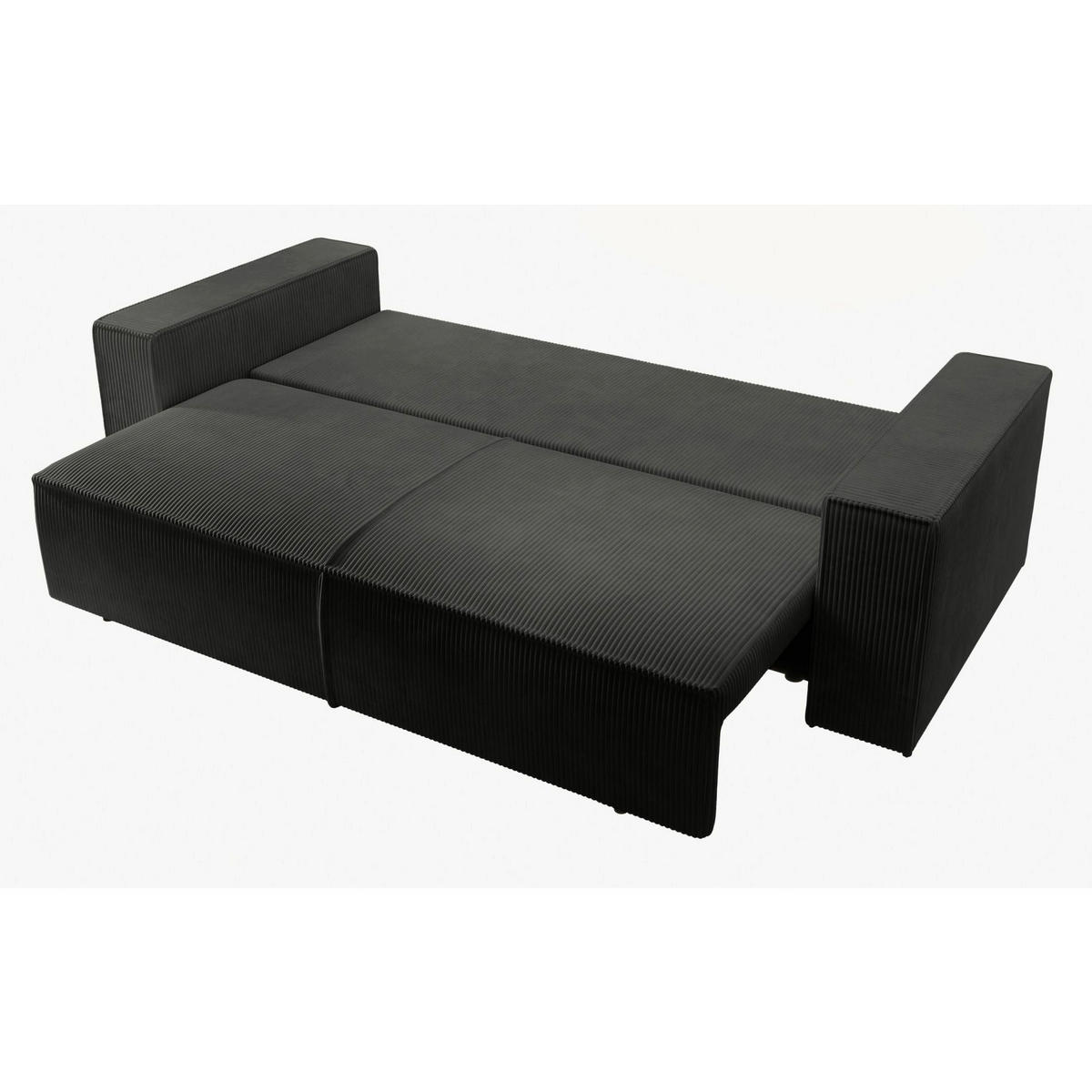 SOFA FARESE Dunkelgrau mit Cordbezug - Dunkelgrau, Textil/Metall (257/85/102cm) - Selsey