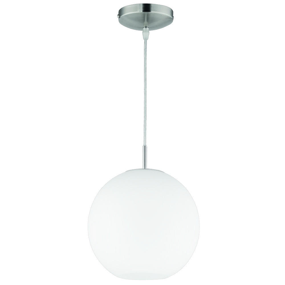 LED HÄNGELEUCHTE MOON Metall Weiß - Weiß, Glas (25/25/150cm)