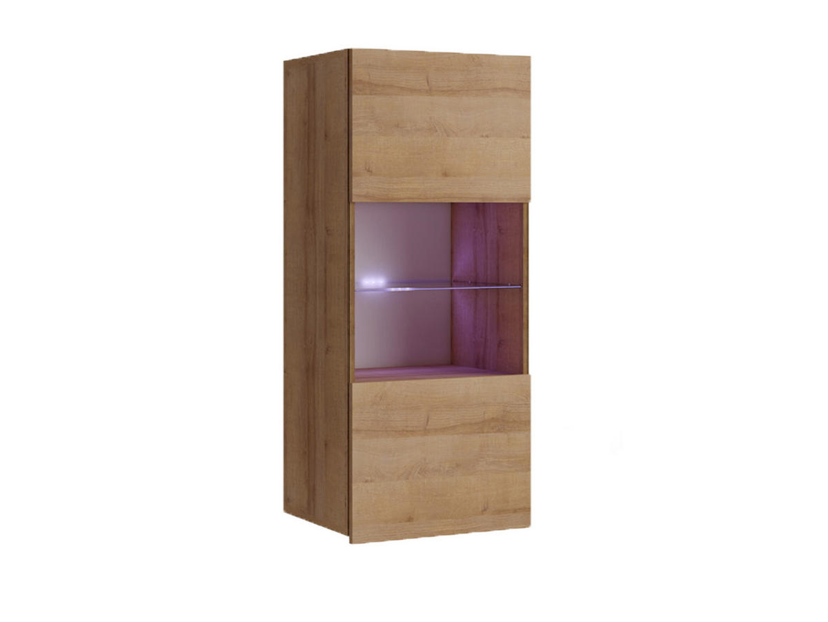 VITRINESCHRANK Bird Goldene Eiche, Hängeschrank - Eichefarben, Holzwerkstoff (45/117/32cm) - Bettso